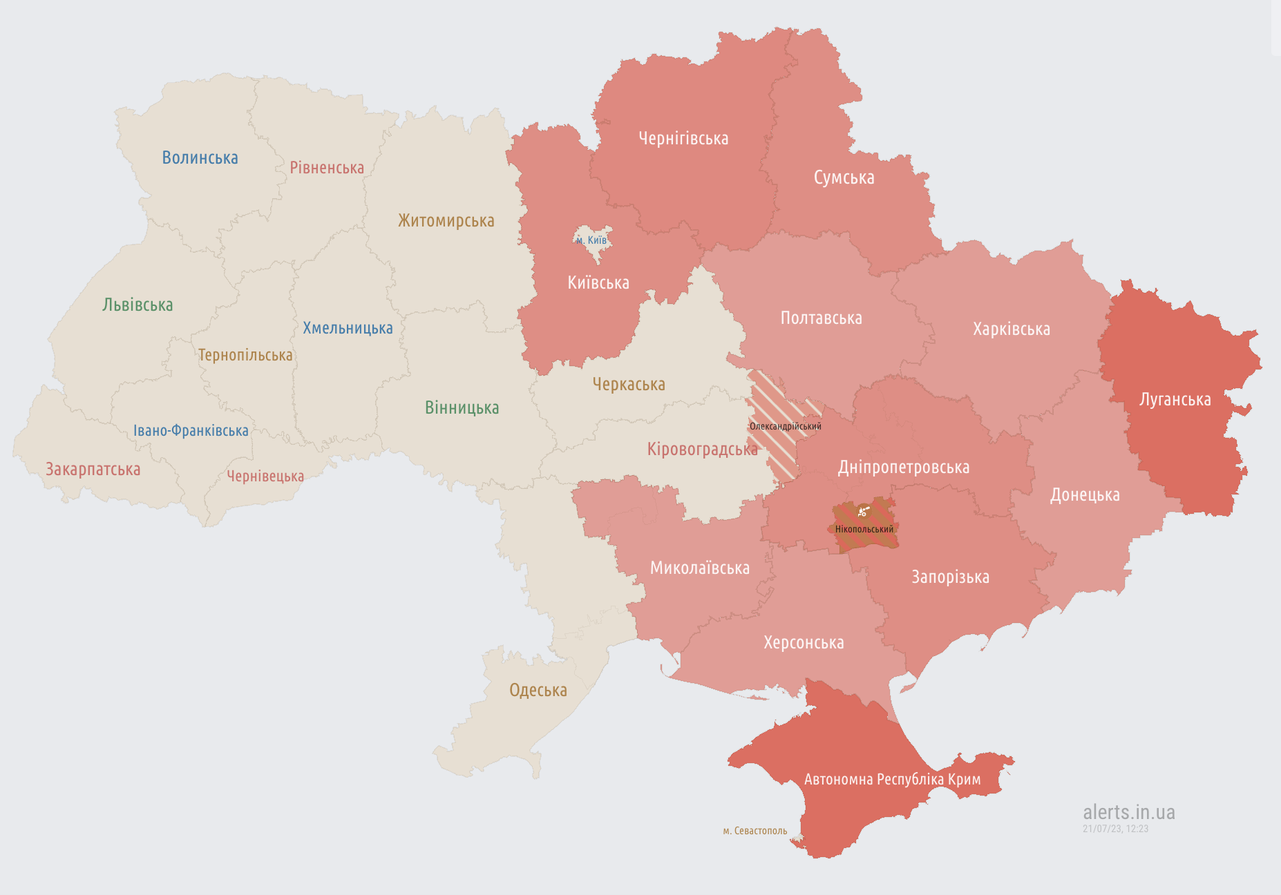 Ракетная опасность. В Киеве и большинстве областей объявлена воздушная тревога (отбой)